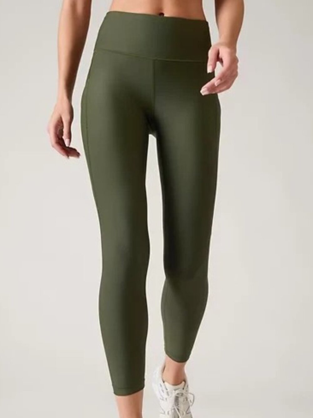 Athleta Interval Stash 7/8 Compression Legging Olive XS